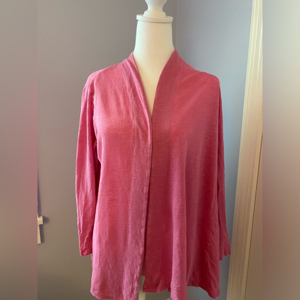 Pretty pink J Jill linen sweater -very lightweight-size M